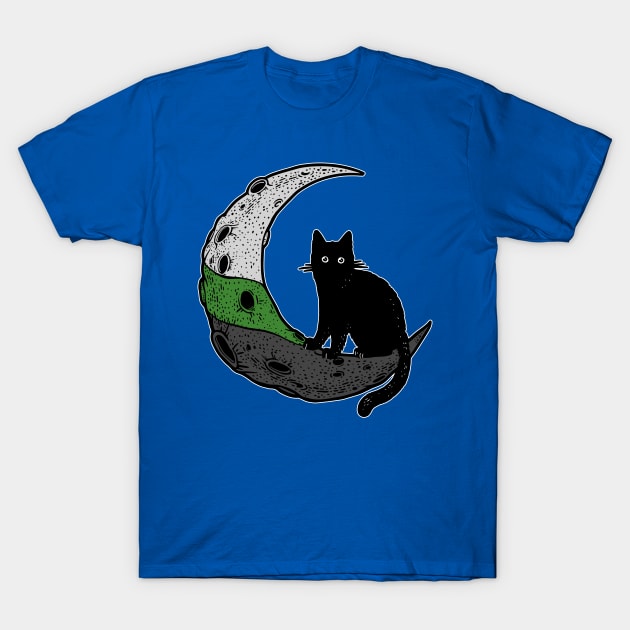 Neutrois Cat Moon LGBT Pride Flag T-Shirt by Psitta